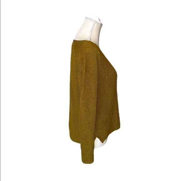 Massimo Dutti Green Gold V Neck Sweater - Picture 7 of 16